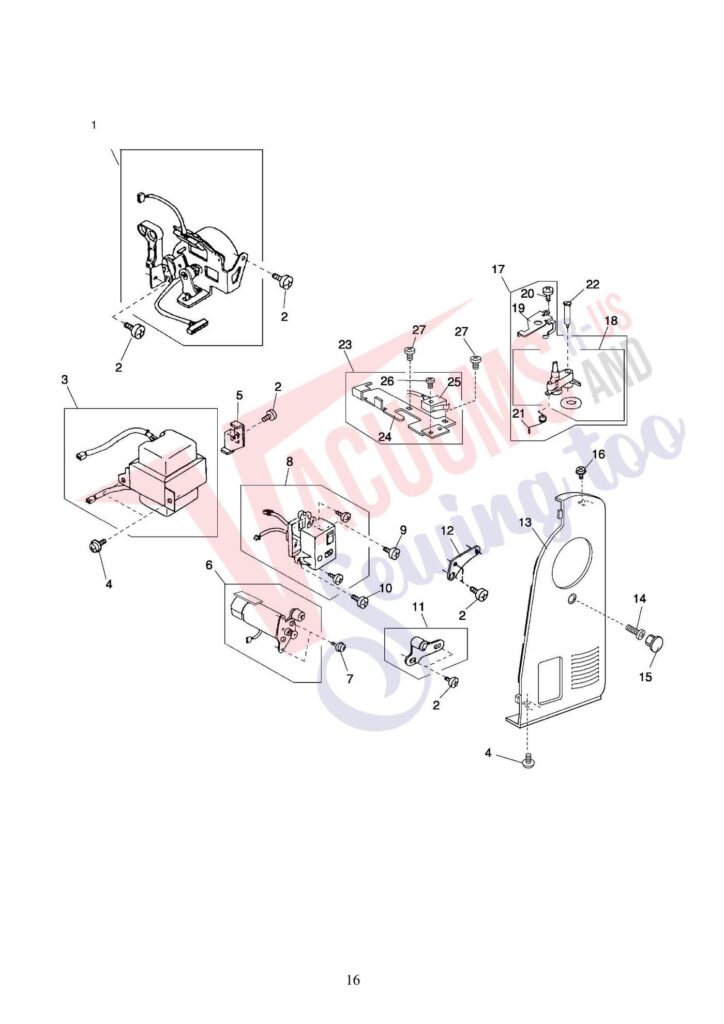 Elna 6200 quilters dream exploded schematic diagram (page 9)
