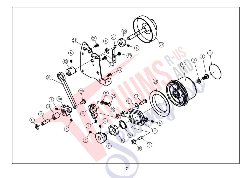 Elna el654 exploded schematic diagram (page 1)