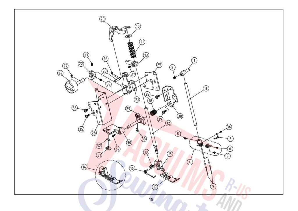 Elna el654 exploded schematic diagram (page 2)