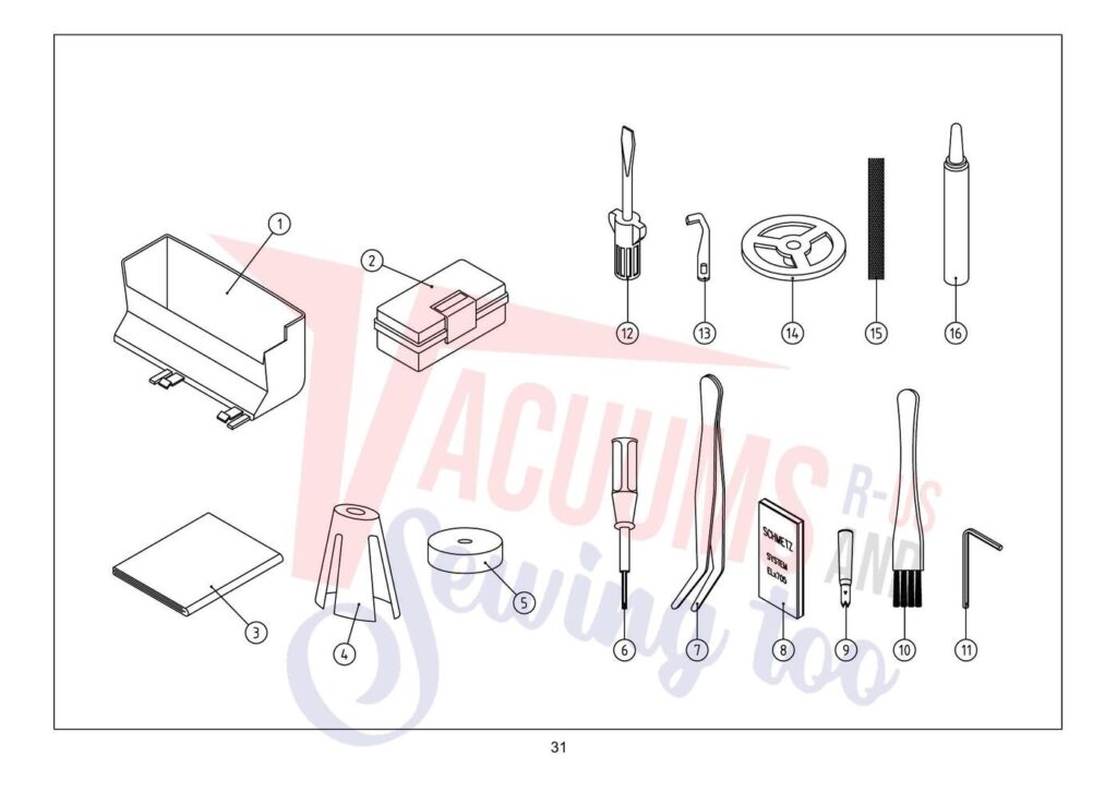 Elna el654 exploded schematic diagram (page 8)