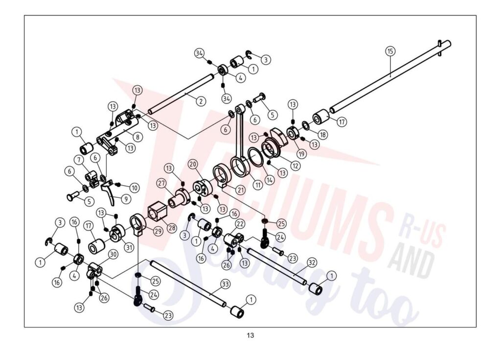 Elna el654 exploded schematic diagram (page 15)