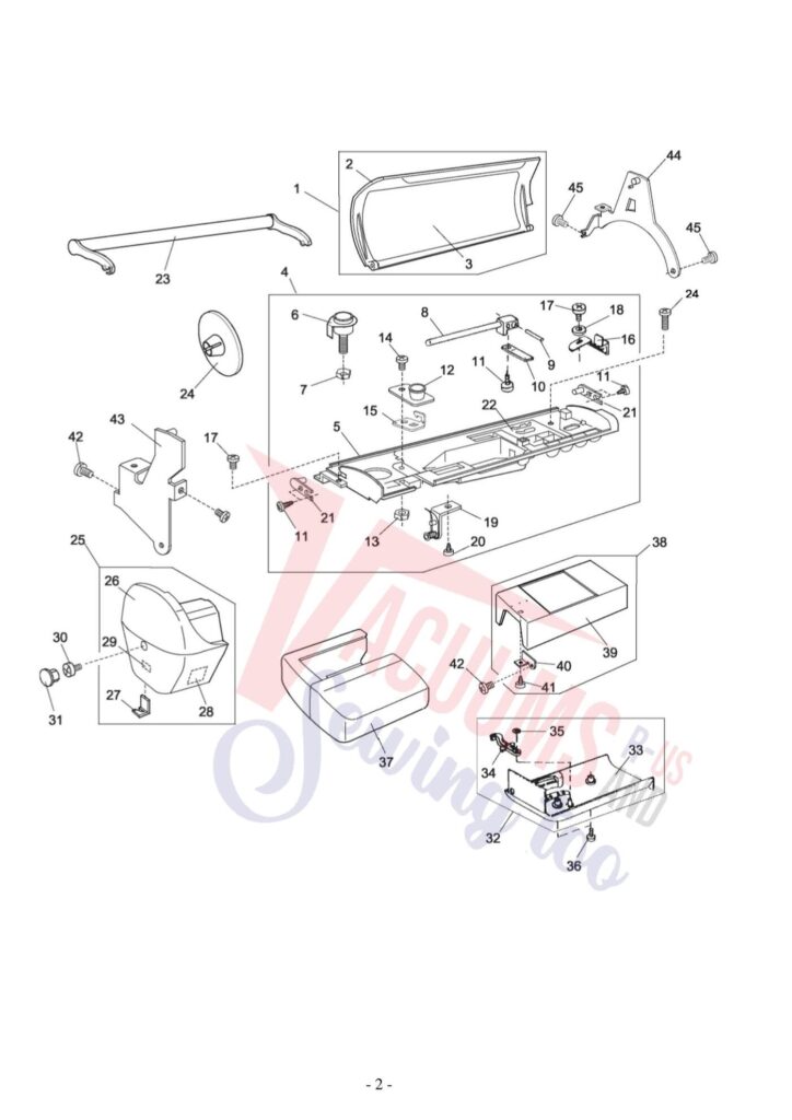 Elna el6600 exploded schematic diagram (page 2)