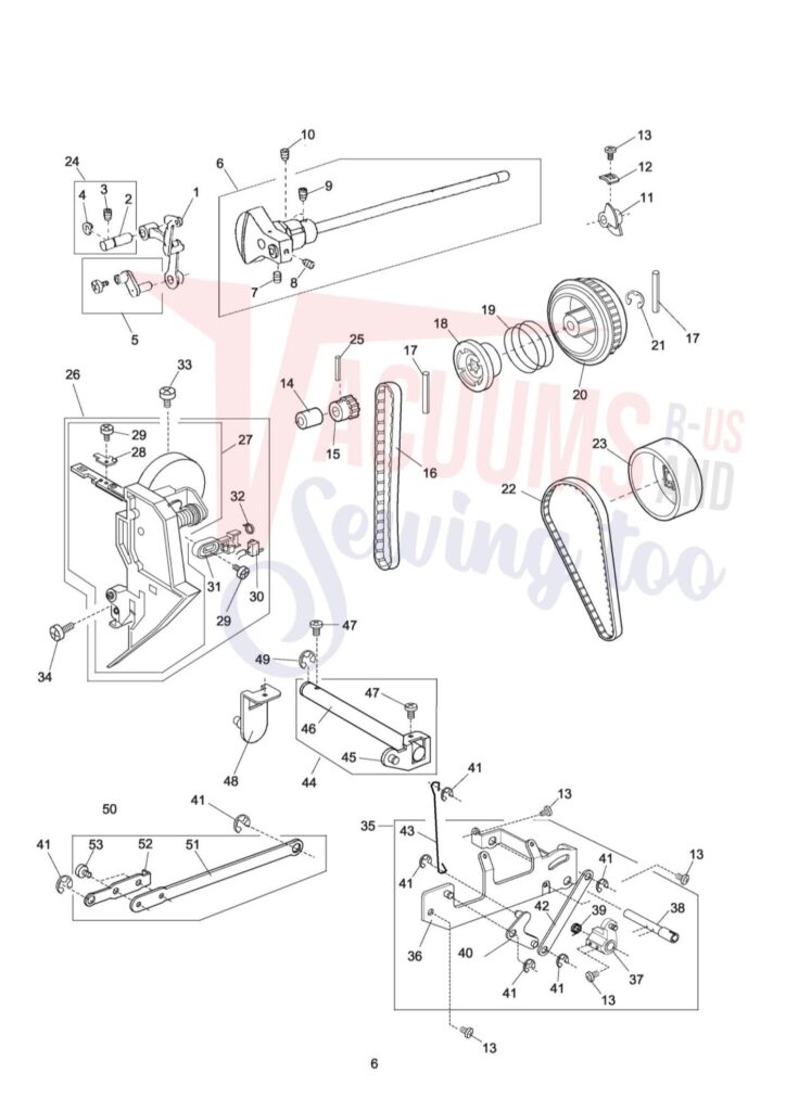 Elna el6600 exploded schematic diagram (page 4)