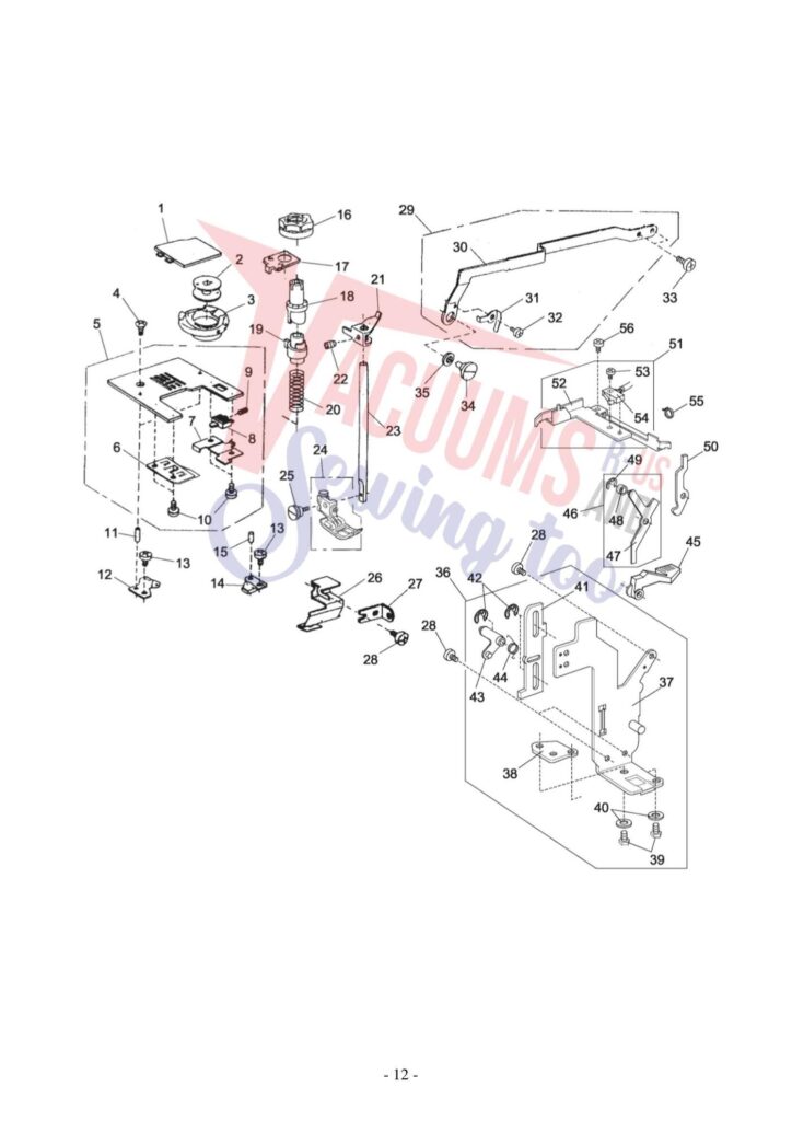 Elna el6600 exploded schematic diagram (page 7)