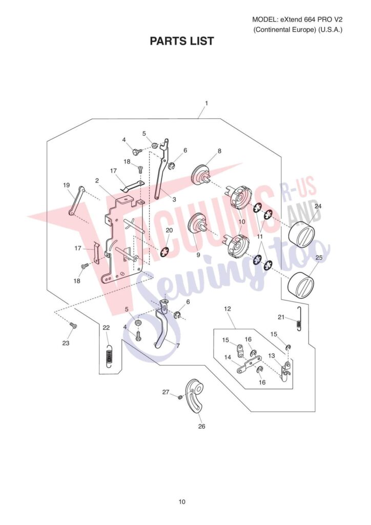 Elna el664p exploded schematic diagram (page 2)