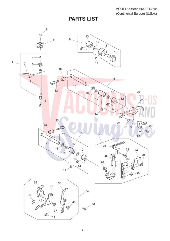 Elna el664p exploded schematic diagram (page 10)