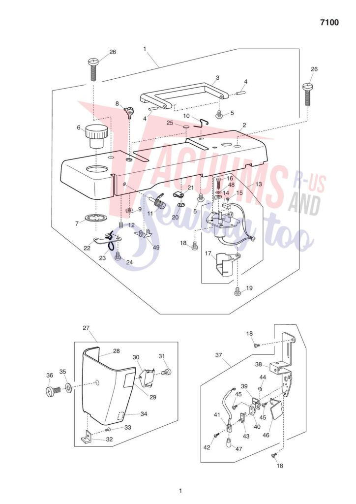 Elna el7100 exploded schematic diagram (page 3)
