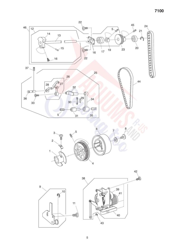 Elna el7100 exploded schematic diagram (page 7)