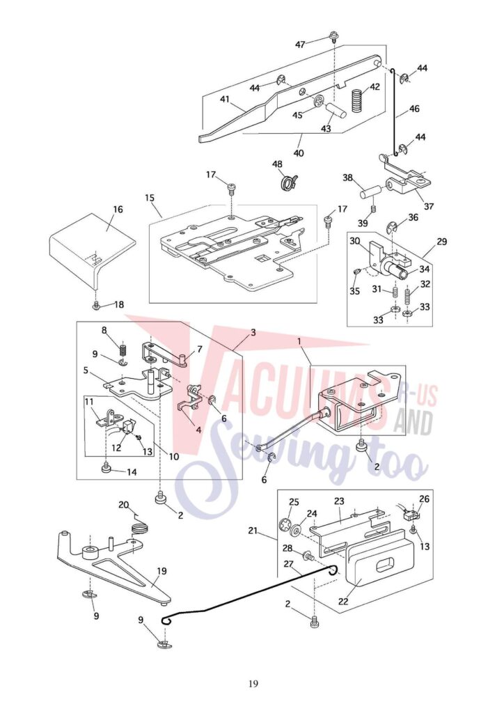 Elna el7200 exploded schematic diagram (page 3)