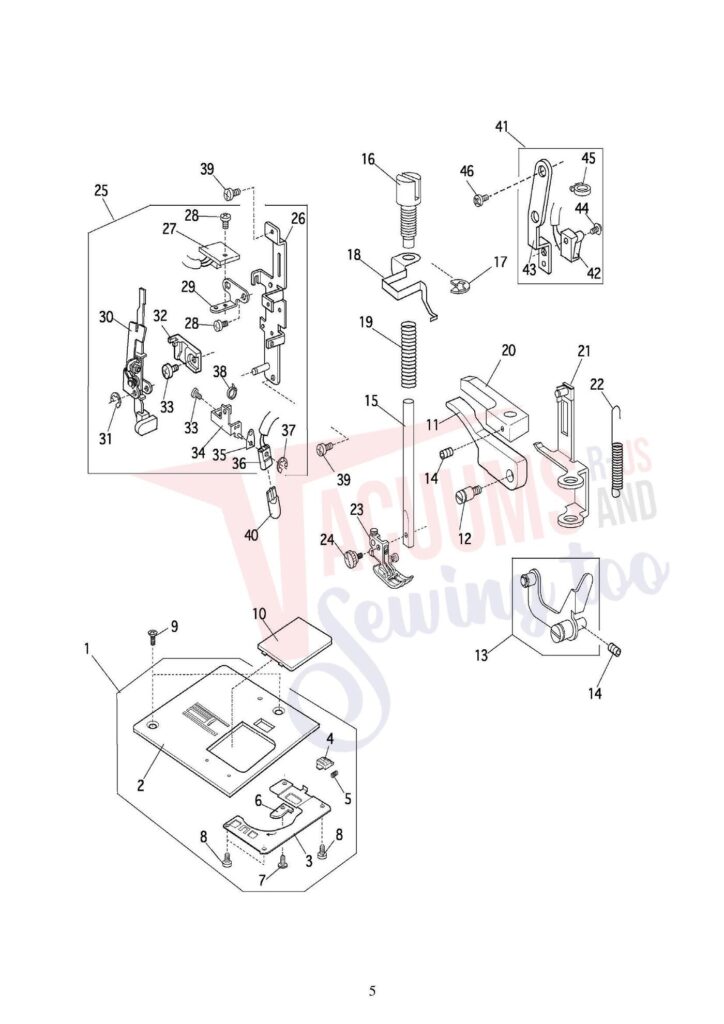 Elna el7200 exploded schematic diagram (page 8)