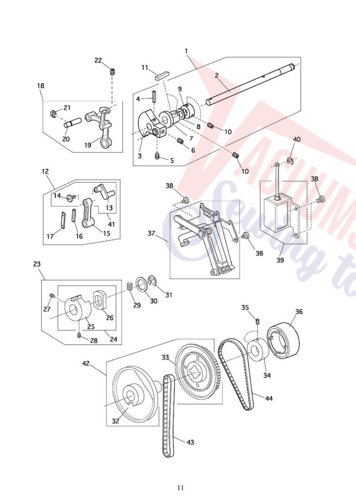 Elna el7200 exploded schematic diagram (page 11)