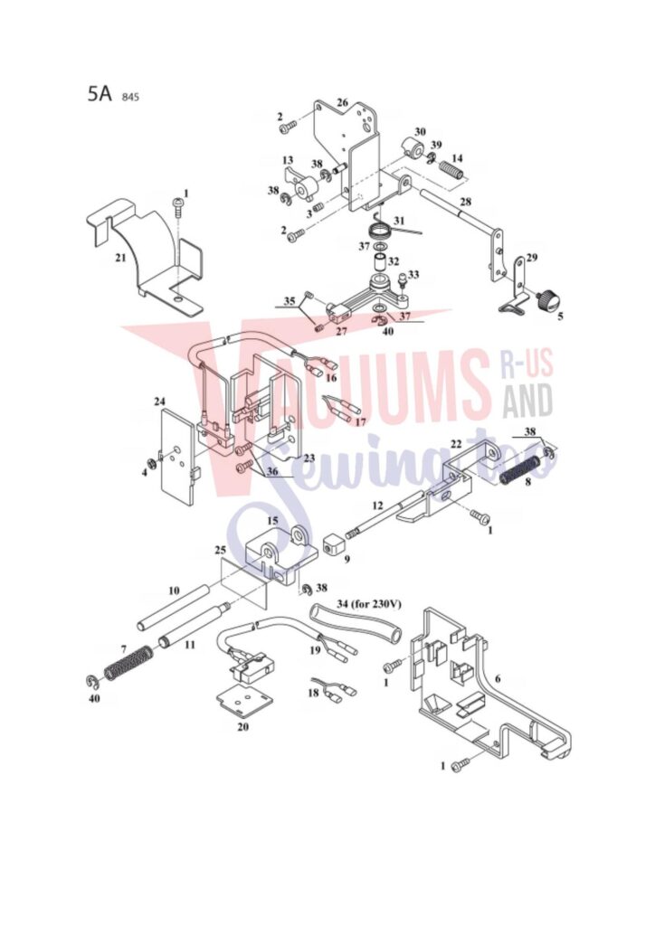 Elna el745 exploded schematic diagram (page 2)
