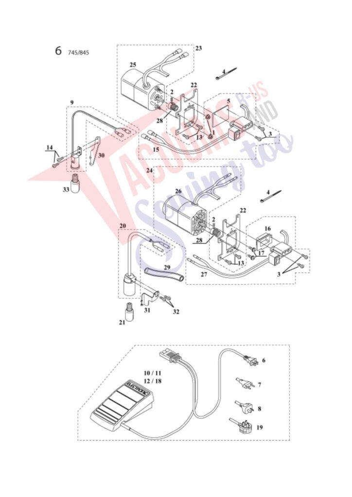 Elna el745 exploded schematic diagram (page 3)