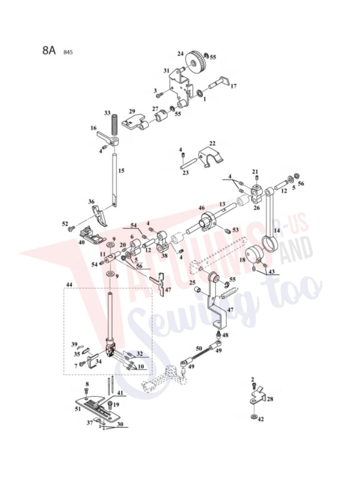 Elna el745 exploded schematic diagram (page 7)