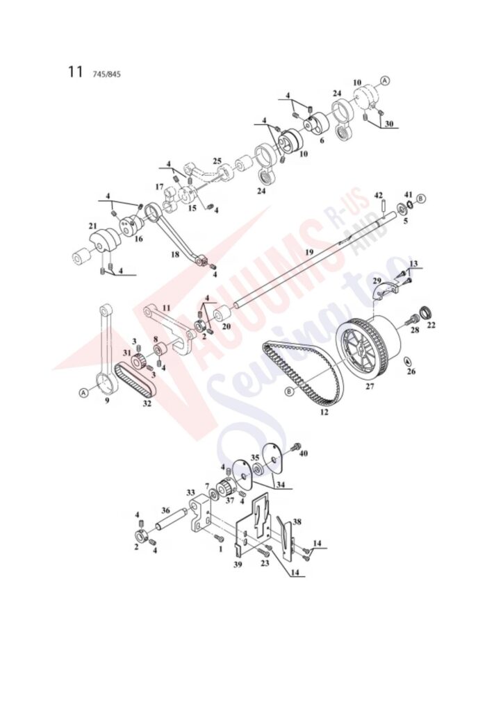 Elna el745 exploded schematic diagram (page 10)