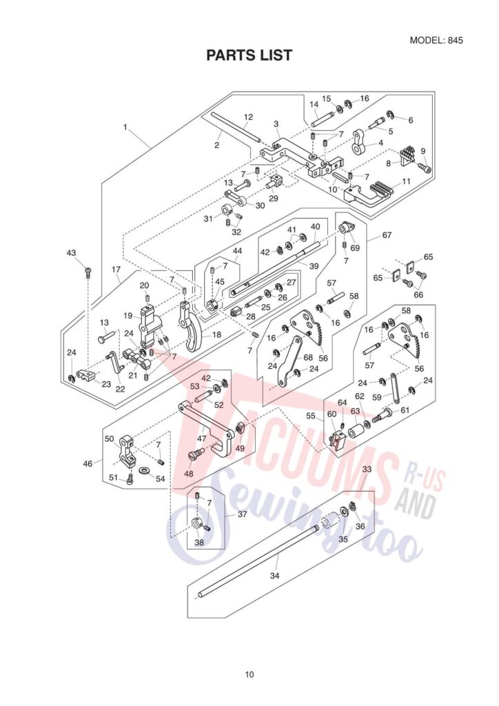 Elna el74-v2 exploded schematic diagram (page 2)