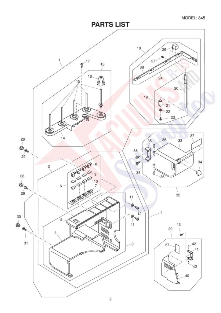 Elna el74-v2 exploded schematic diagram (page 8)