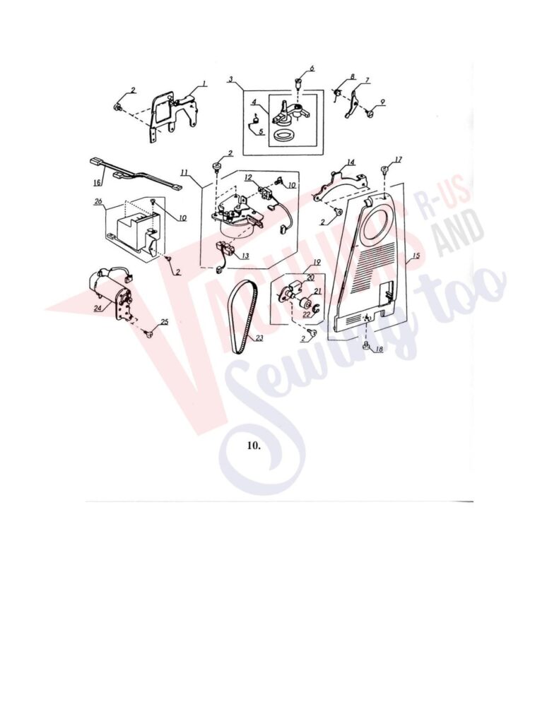 Elna el8007 exploded schematic diagram (page 3)