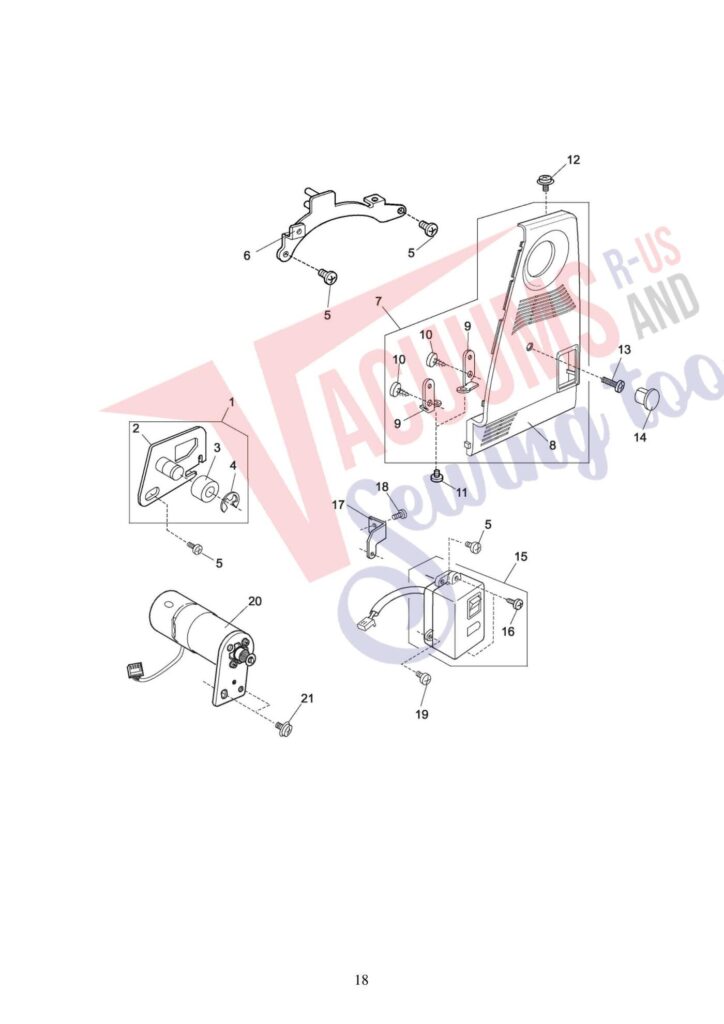 Elna el8200 exploded schematic diagram (page 1)