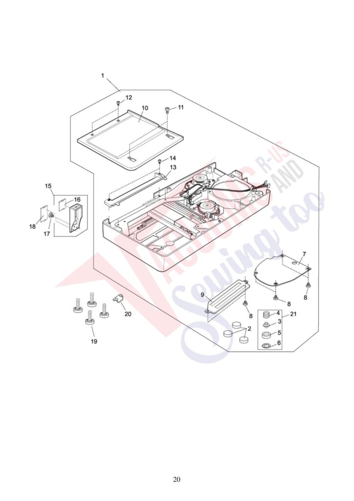 Elna el8200 exploded schematic diagram (page 2)