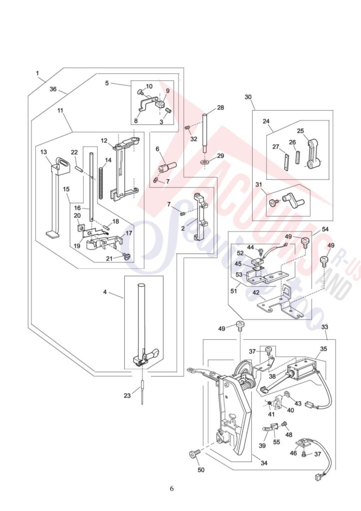 Elna el8200 exploded schematic diagram (page 6)