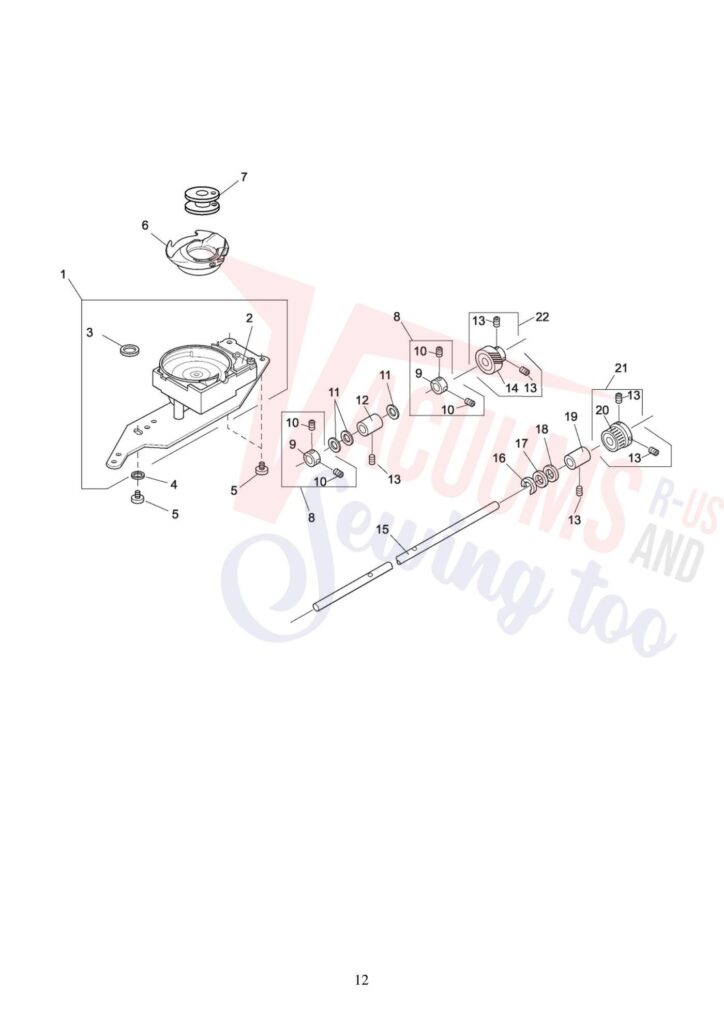 Elna el8200 exploded schematic diagram (page 9)