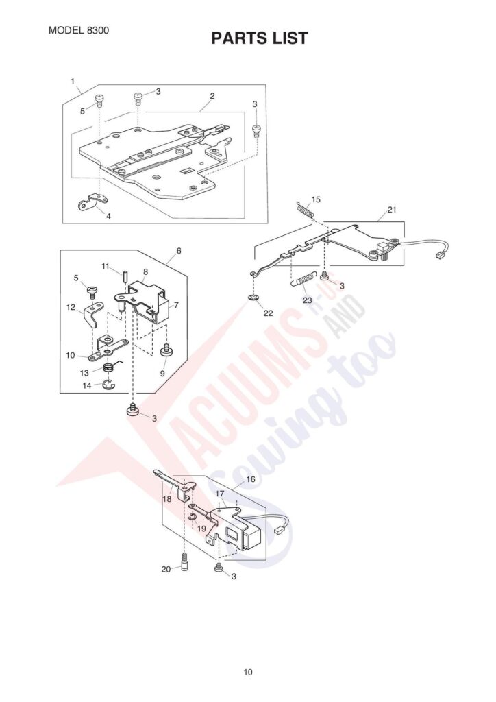Elna el8300 exploded schematic diagram (page 2)