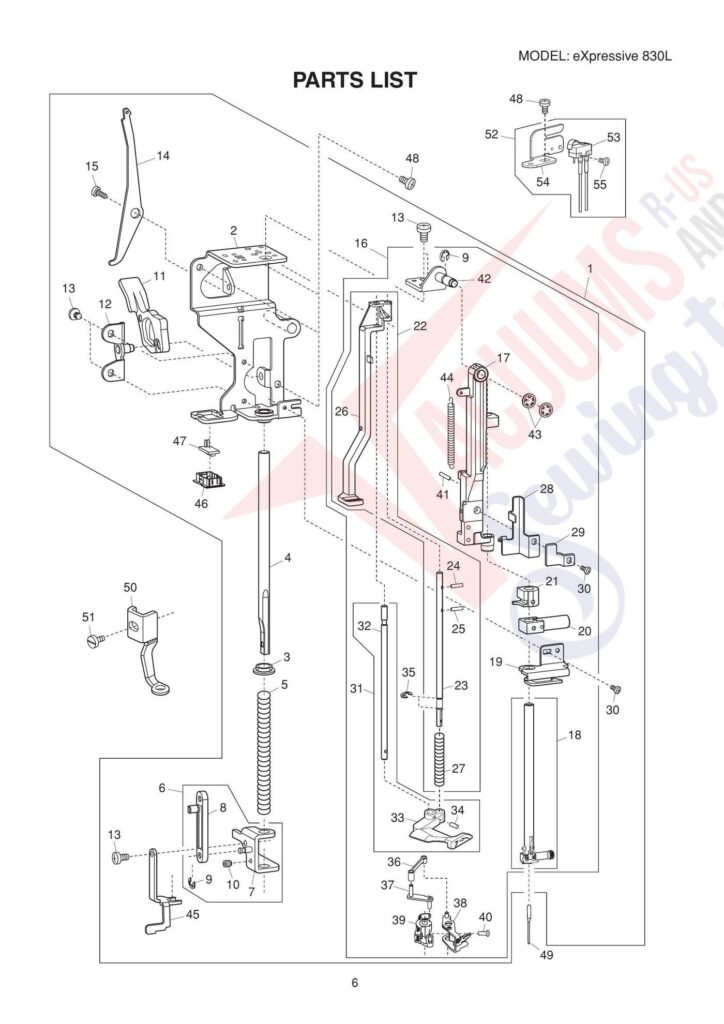 Elna el830l exploded schematic diagram (page 5)