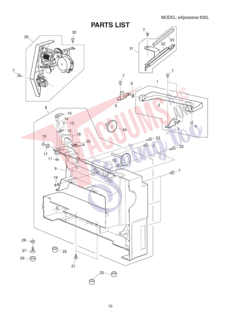 Elna el830l exploded schematic diagram (page 7)