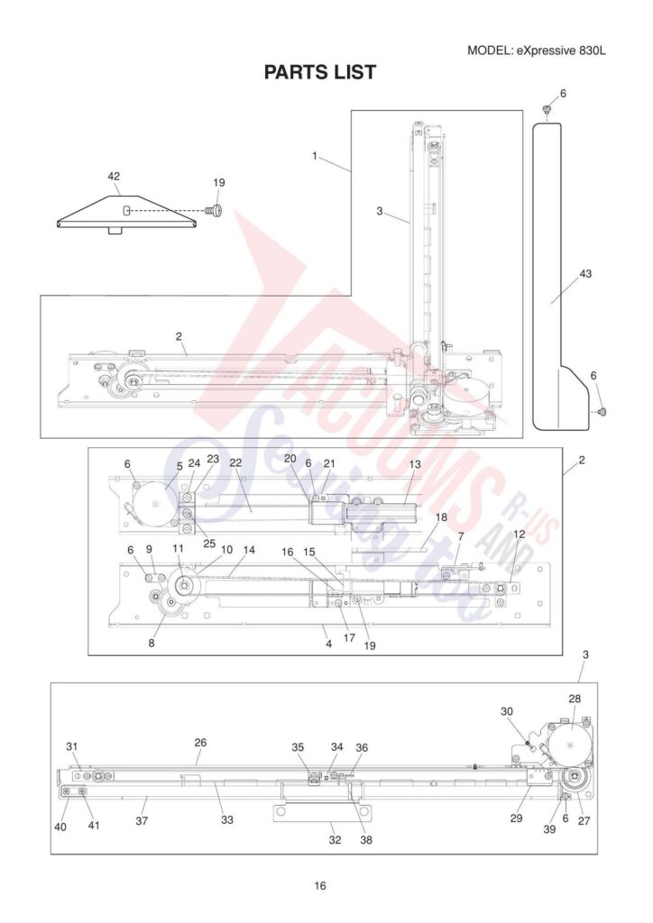 Elna el830l exploded schematic diagram (page 10)