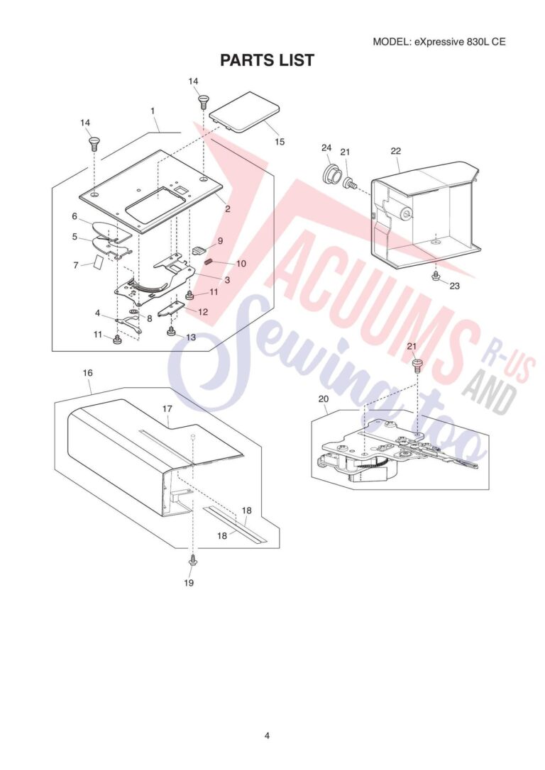 Elna el830lce schematic page 4 preview