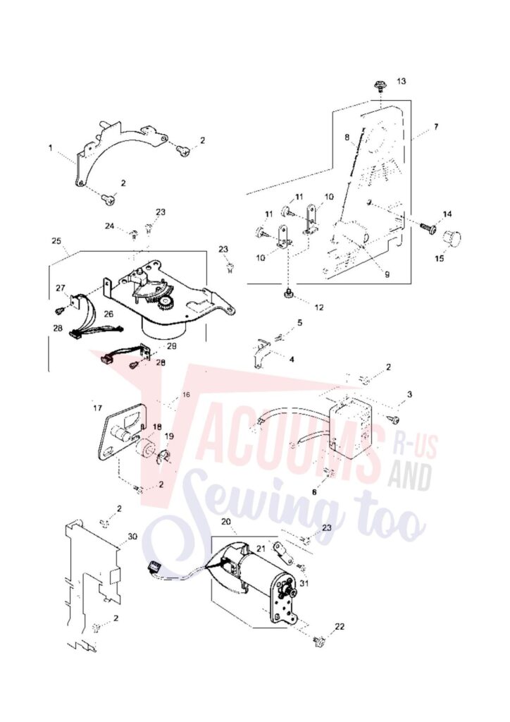 Elna el8600 exploded schematic diagram (page 1)
