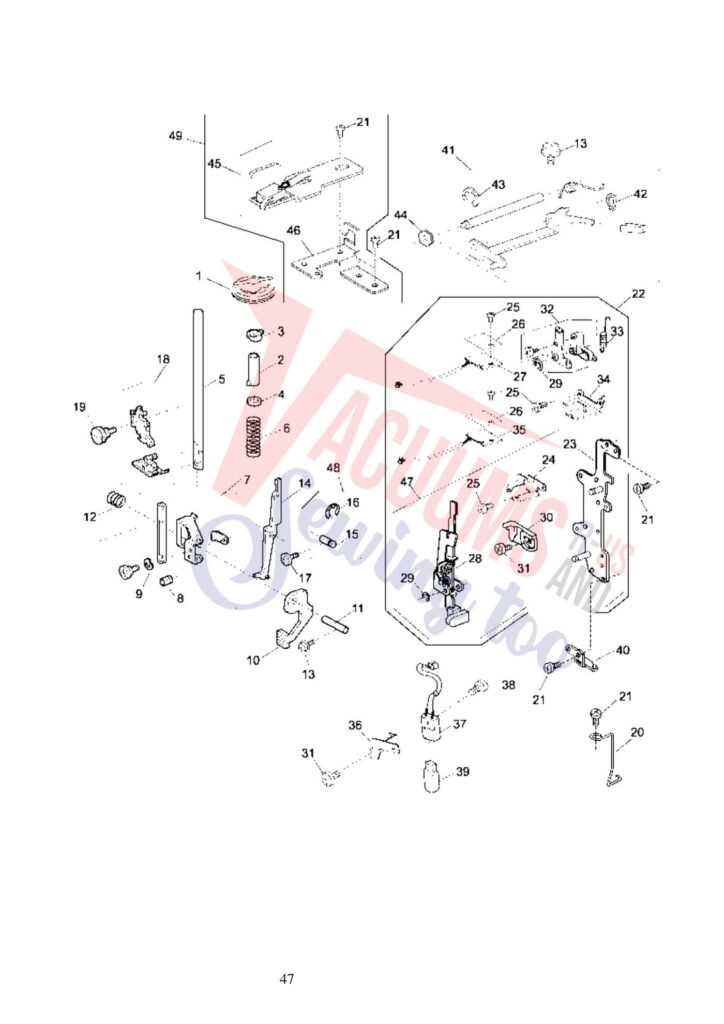 Elna el8600 exploded schematic diagram (page 7)