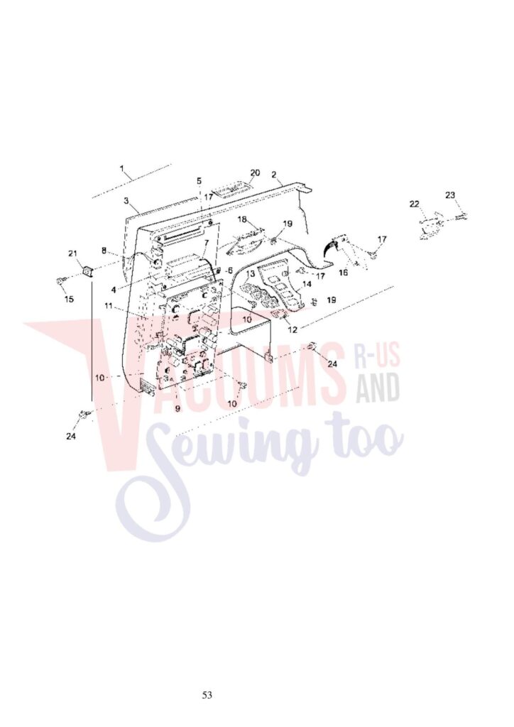 Elna el8600 exploded schematic diagram (page 10)