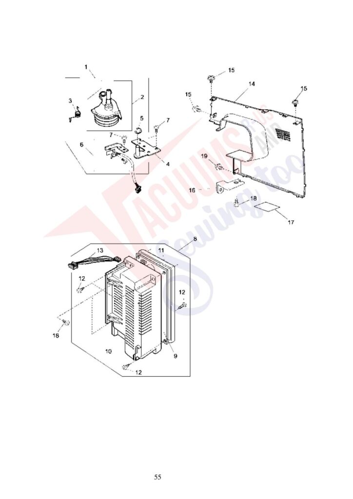 Elna el8600 exploded schematic diagram (page 11)