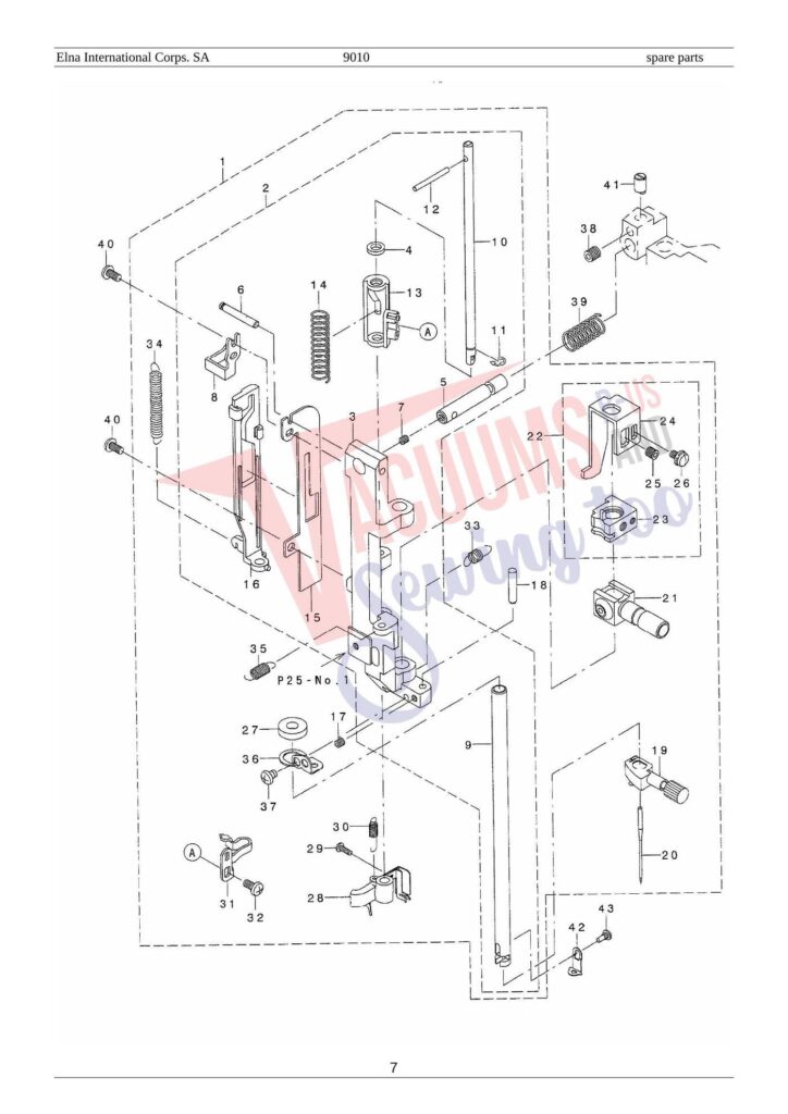 Elna el9010 exploded schematic diagram (page 1)