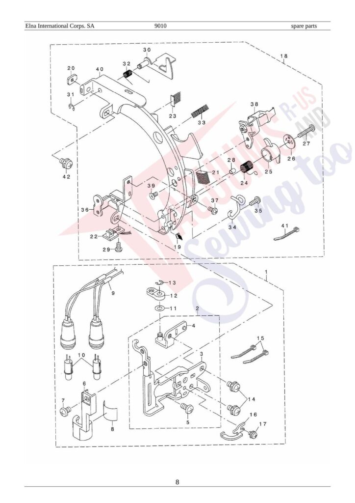 Elna el9010 exploded schematic diagram (page 2)