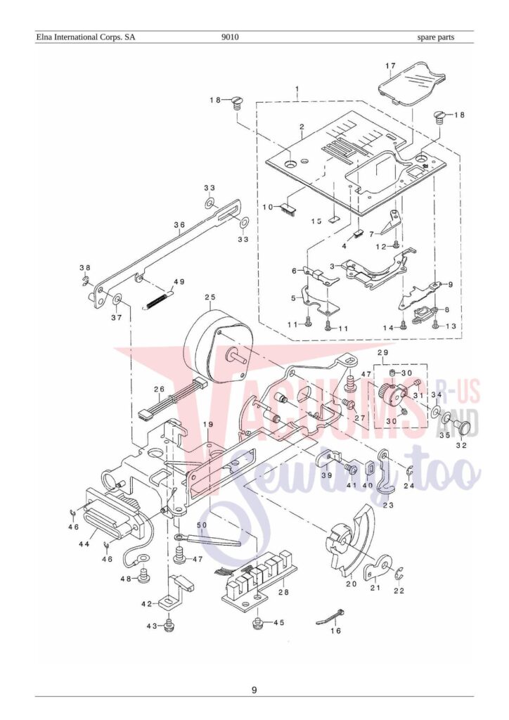 Elna el9010 exploded schematic diagram (page 3)