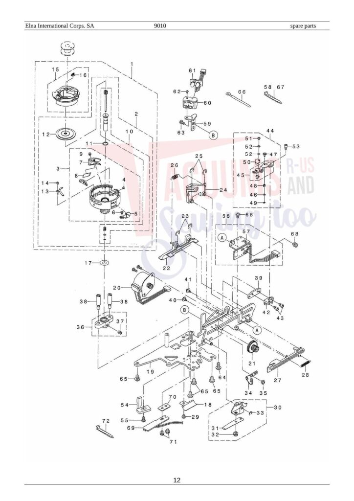 Elna el9010 exploded schematic diagram (page 6)