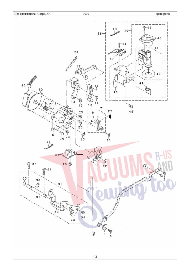 Elna el9010 exploded schematic diagram (page 7)