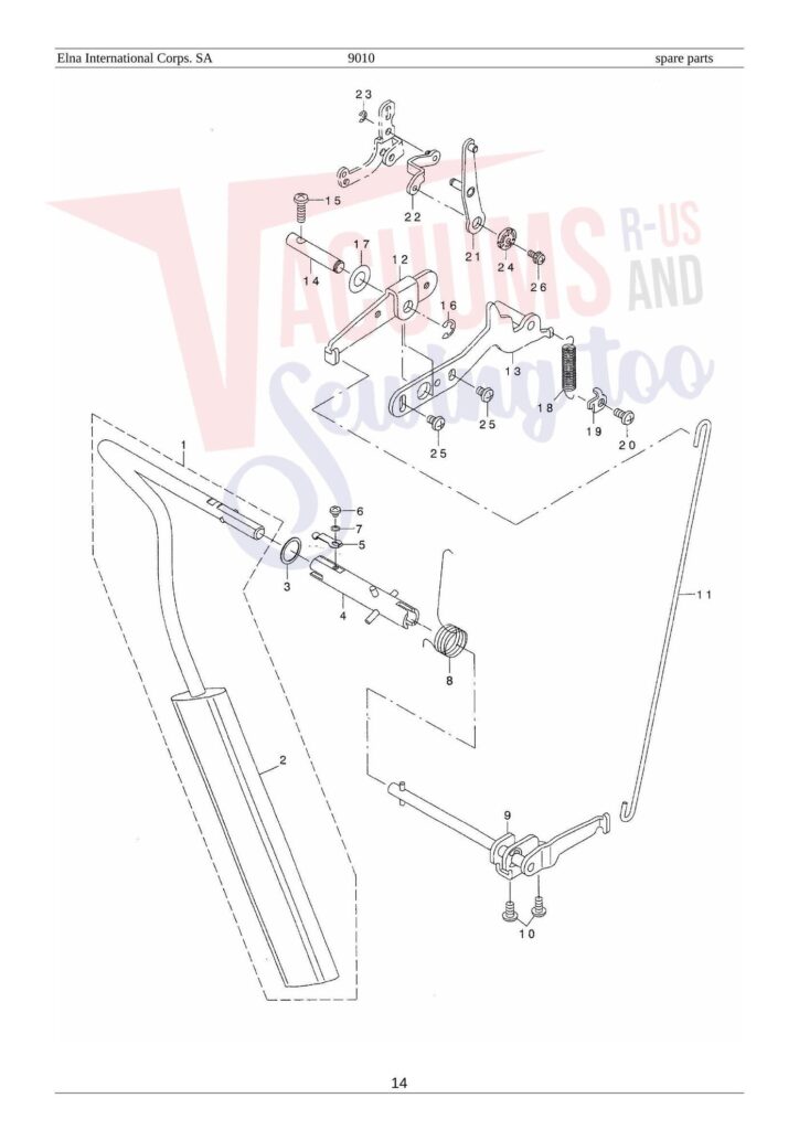 Elna el9010 exploded schematic diagram (page 8)