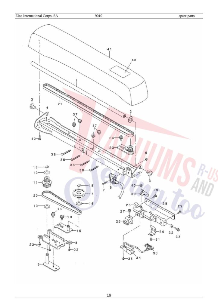 Elna el9010 exploded schematic diagram (page 14)