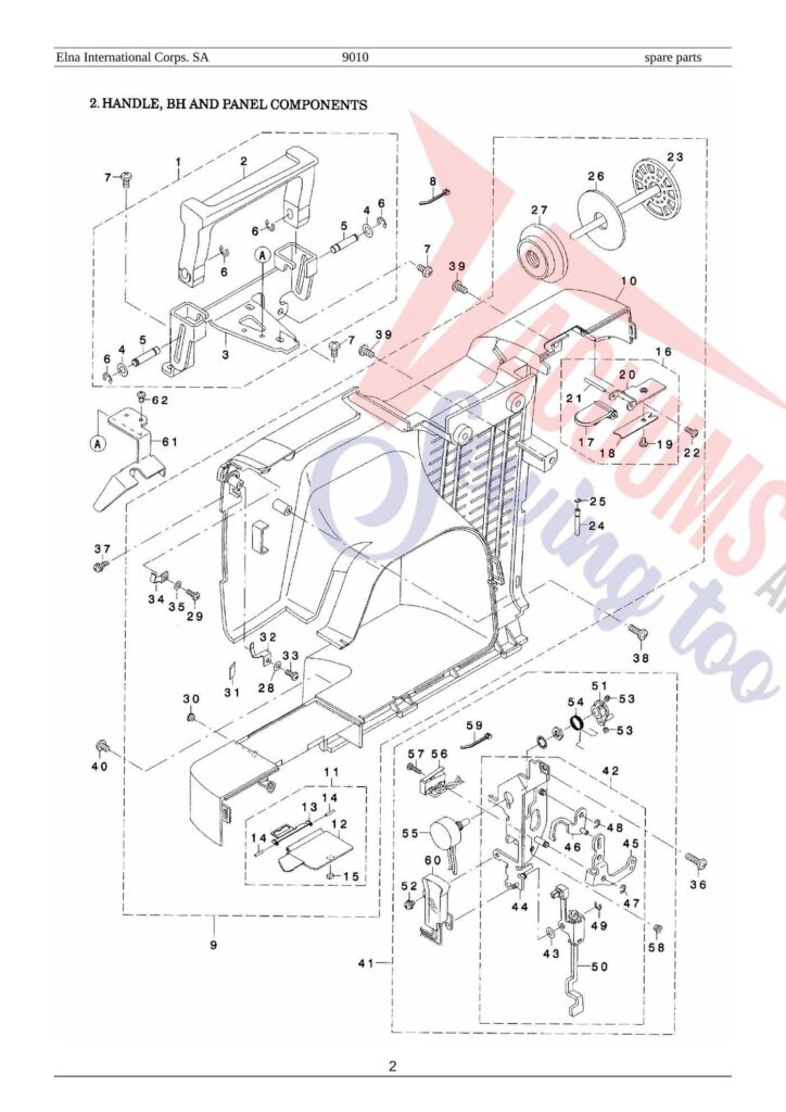 Elna el9010 exploded schematic diagram (page 17)