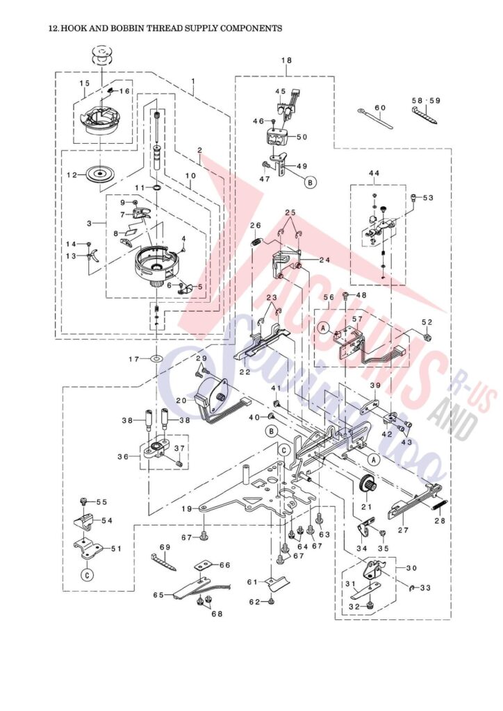 Elna el9020 exploded schematic diagram (page 4)
