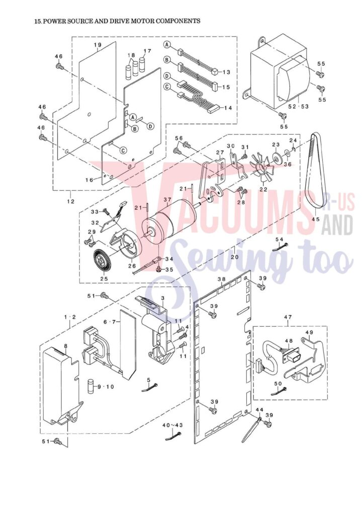 Elna el9020 exploded schematic diagram (page 7)