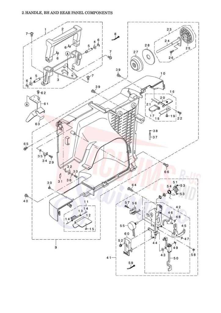 Elna el9020 exploded schematic diagram (page 15)