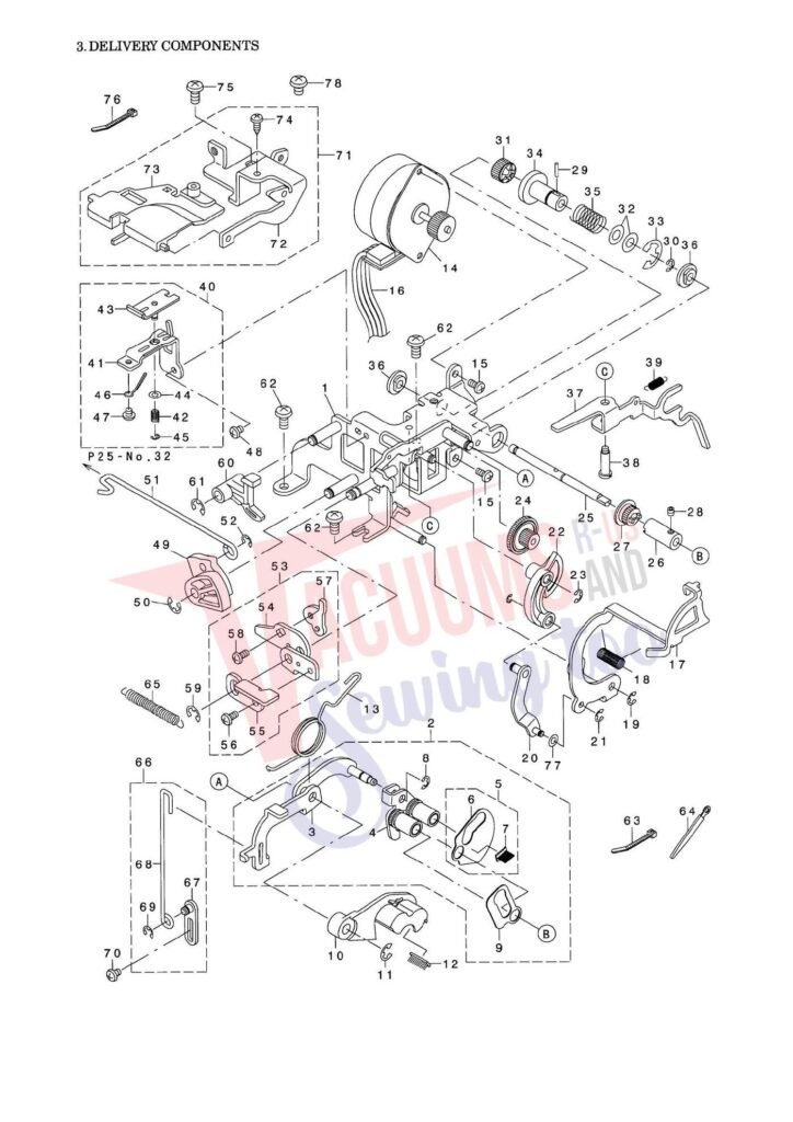 Elna el9020 exploded schematic diagram (page 16)