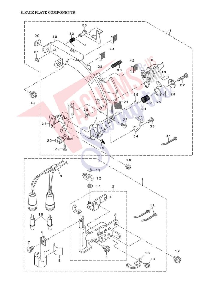 Elna el9020 exploded schematic diagram (page 21)