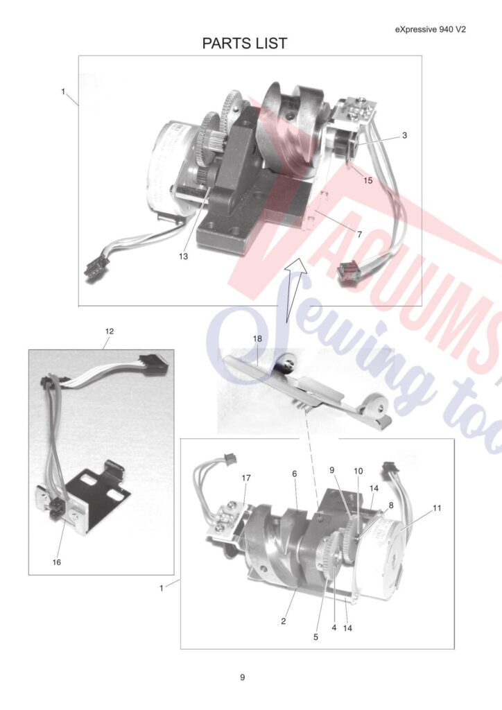 Elna el940 exploded schematic diagram (page 1)