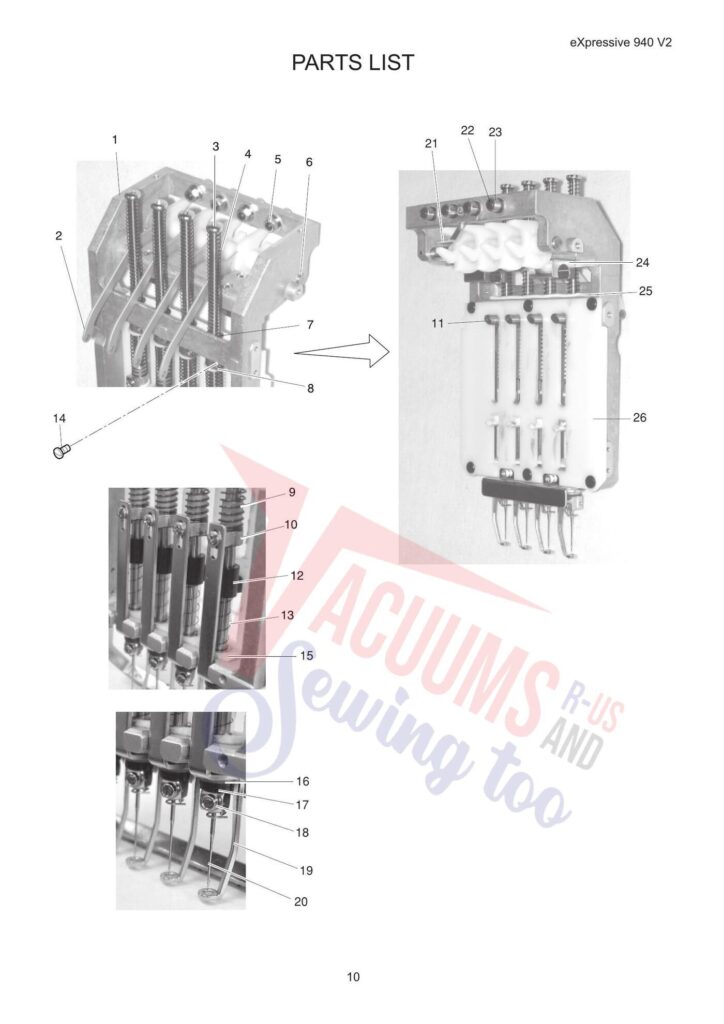 Elna el940 exploded schematic diagram (page 2)